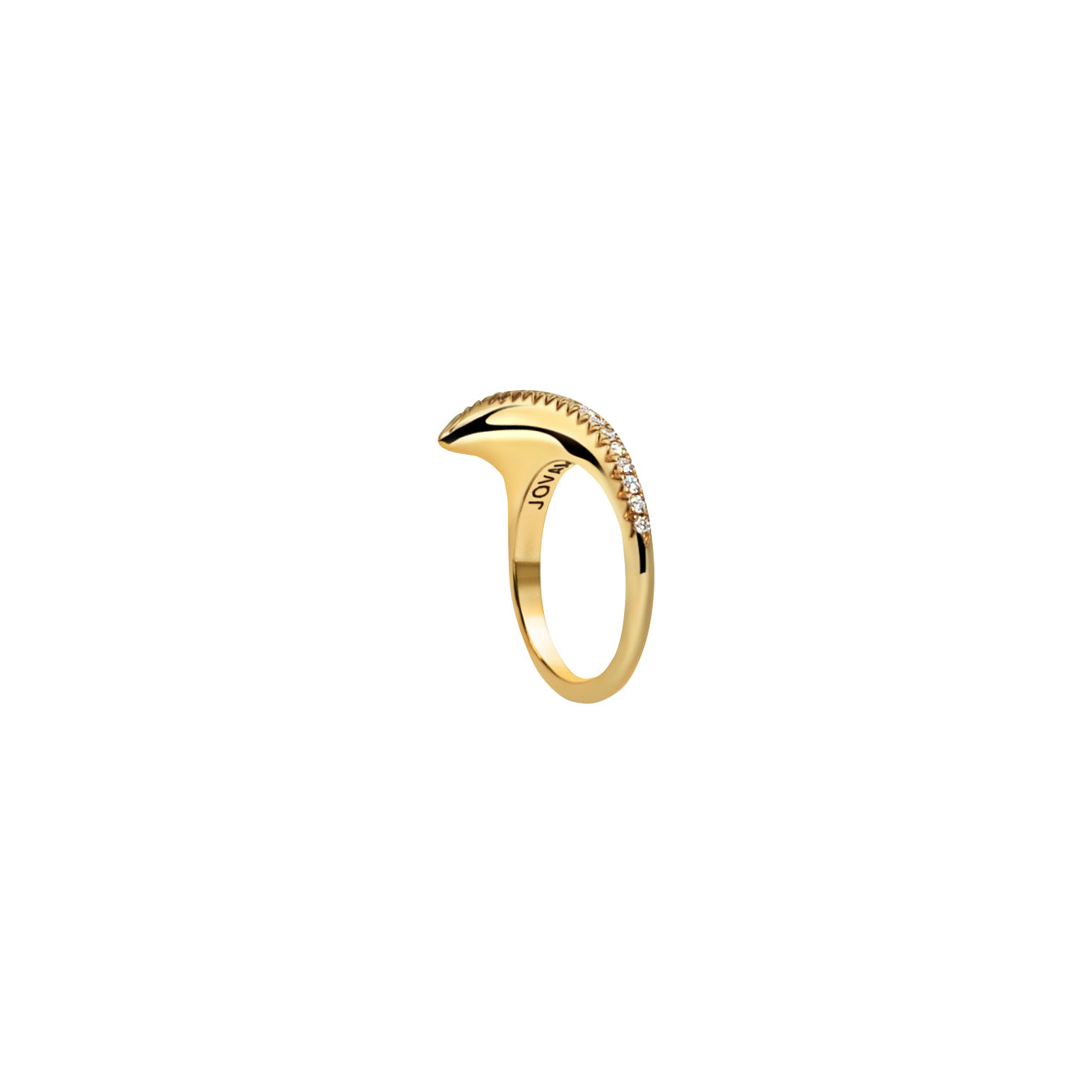 Diamond S Slice Pave Ridge Ring