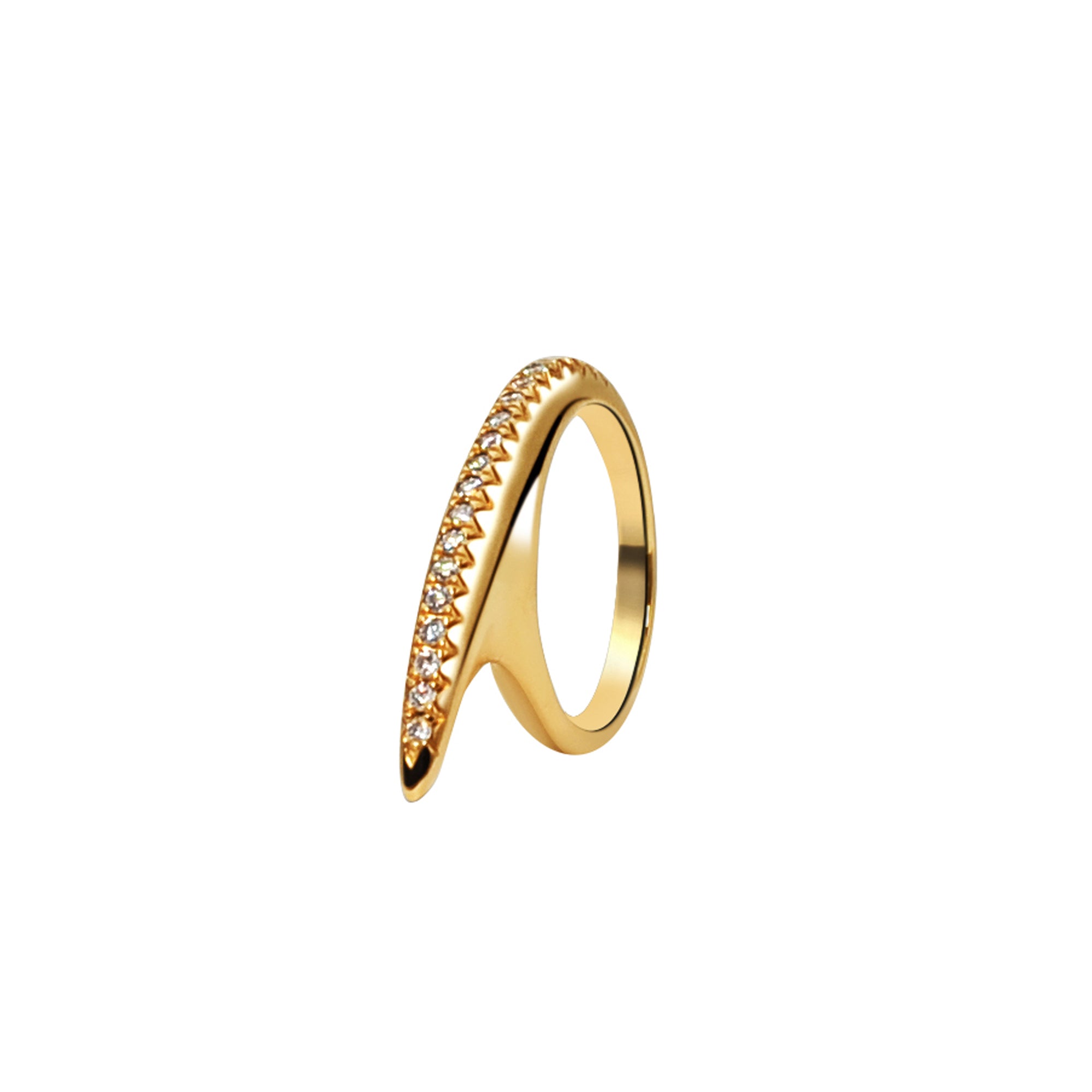 Diamond S Slice Pave Ridge Ring