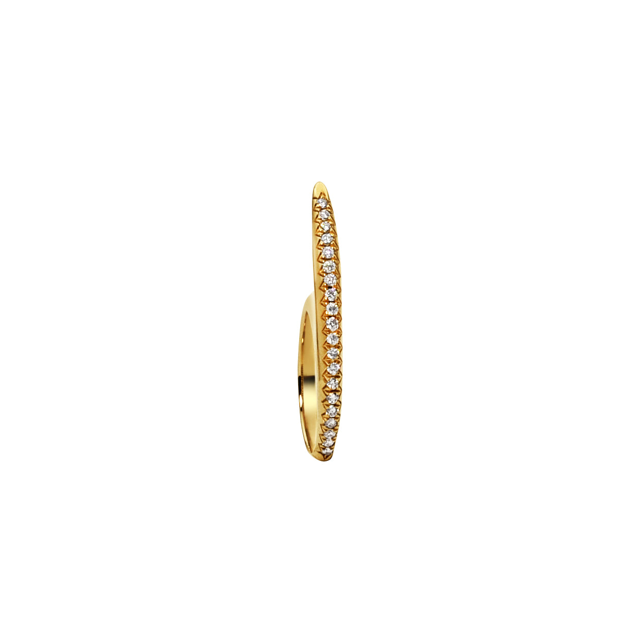 Diamond S Slice Pave Ridge Ring