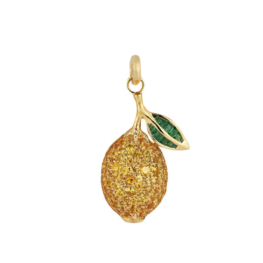 Yellow Sapphire and Emerald Sour Lemon Charm - Main Img