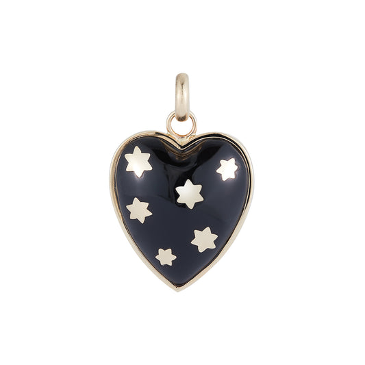 Black Onyx Anna Heart Charm - Main Img