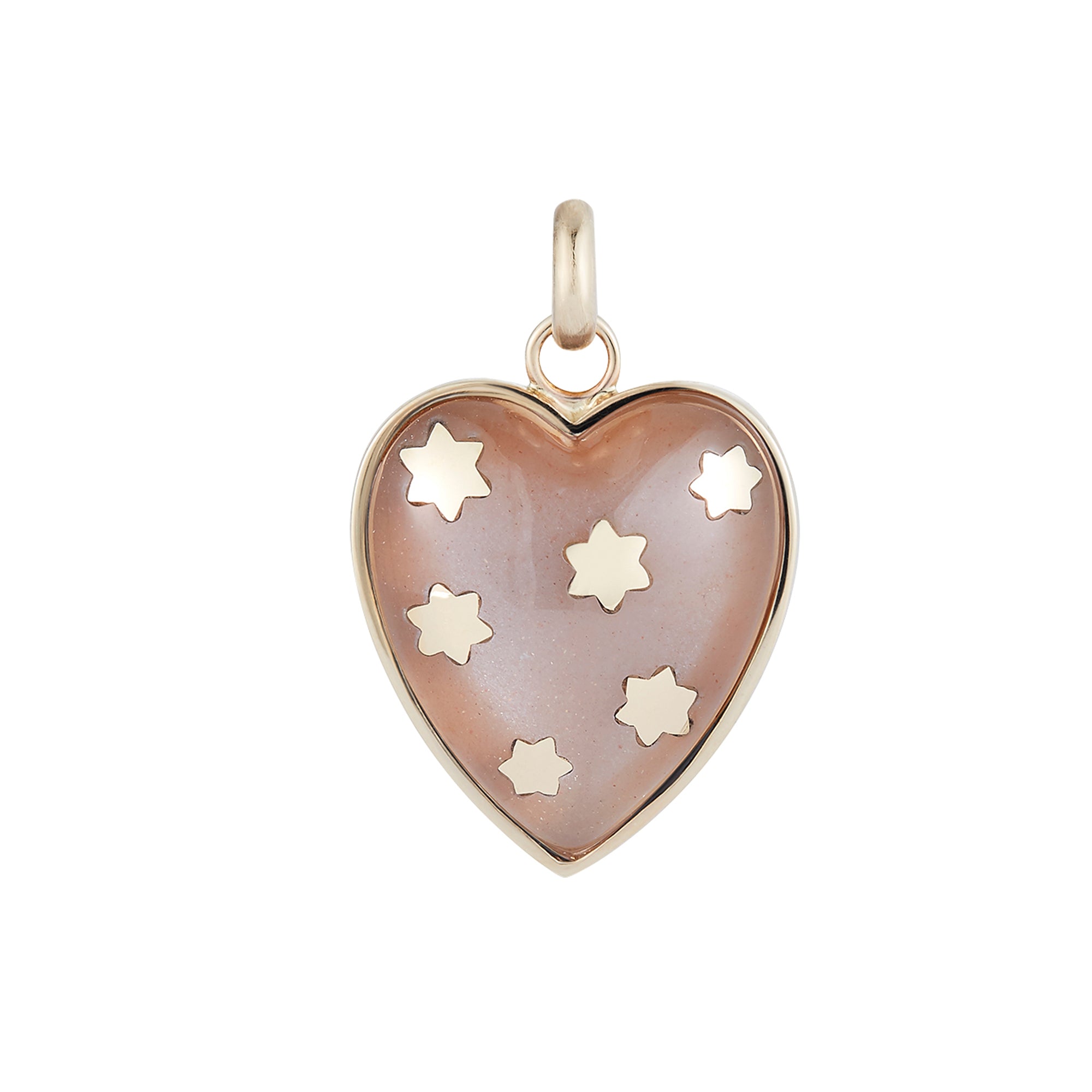 Grey Moonstone Anna Heart Charm