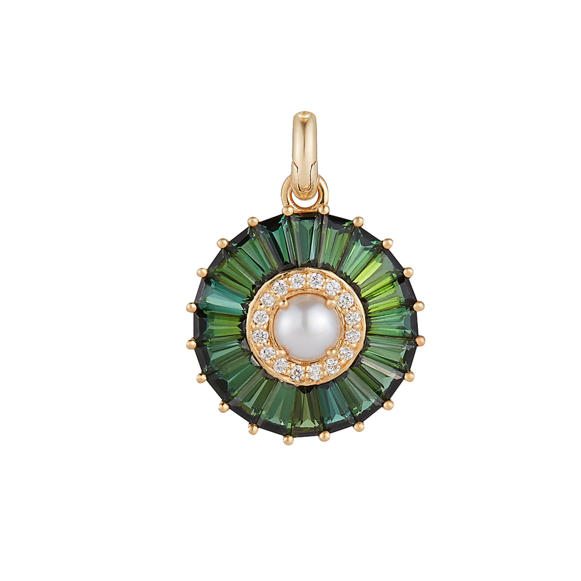 Pearl & Green Tourmaline Emily Charm