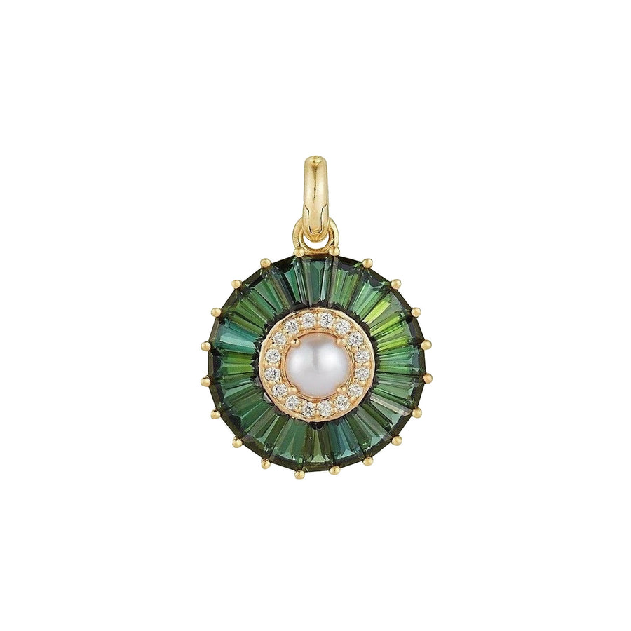 Storrow Emily Large Charm - Green Tourmaline and Pearl - Charms & Pendants - Broken English Jewelry