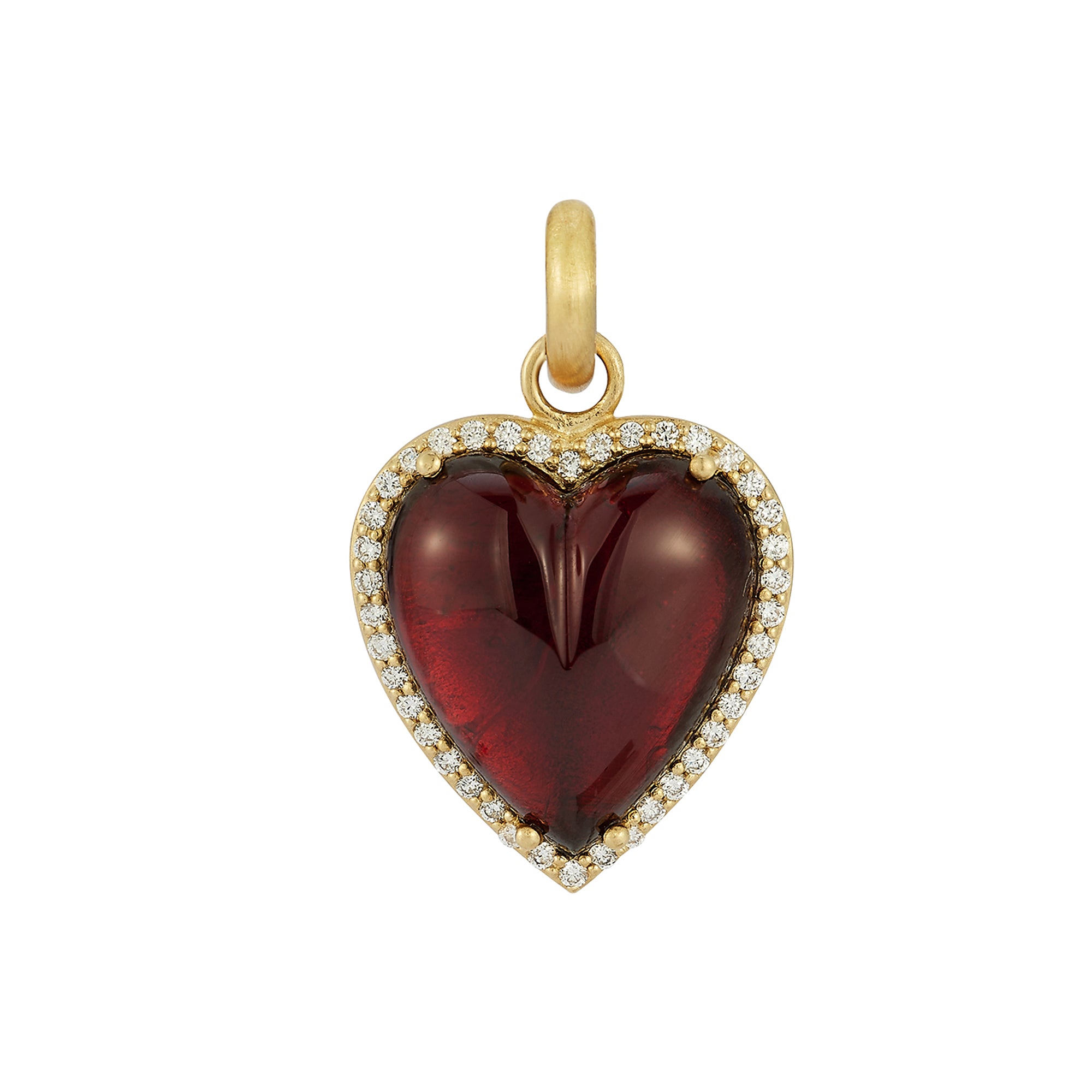 Garnet & Diamond Alana Large Heart Charm