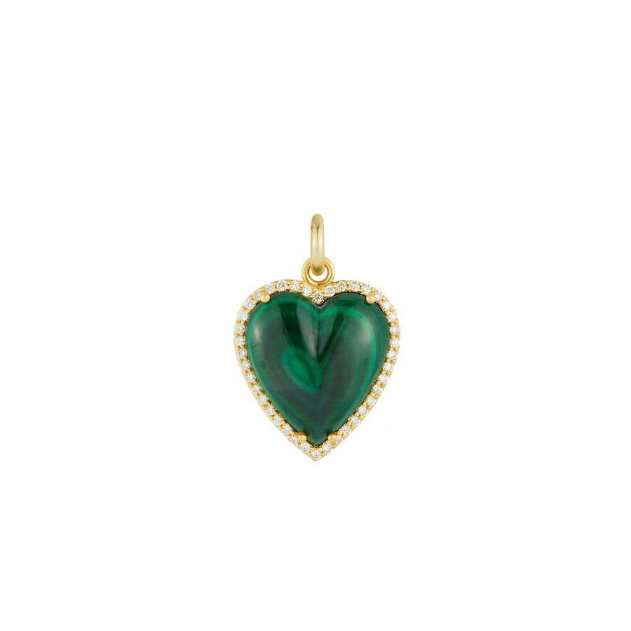 Storrow Alana Heart Charm - Malachite and Diamond - Charms & Pendants - Broken English Jewelry
