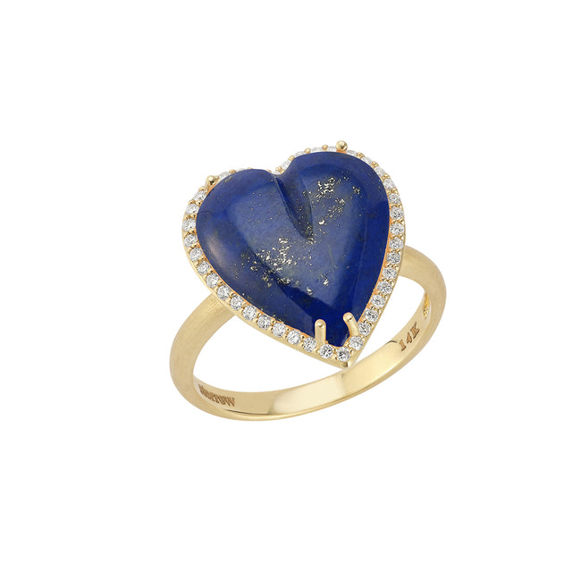 Lapis & Diamond Alana Heart Ring