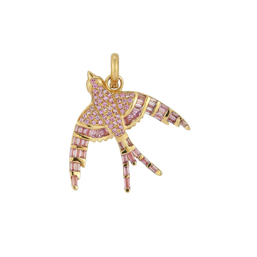 Storrow Evelyn Bird Charm - Pink Sapphire, front view