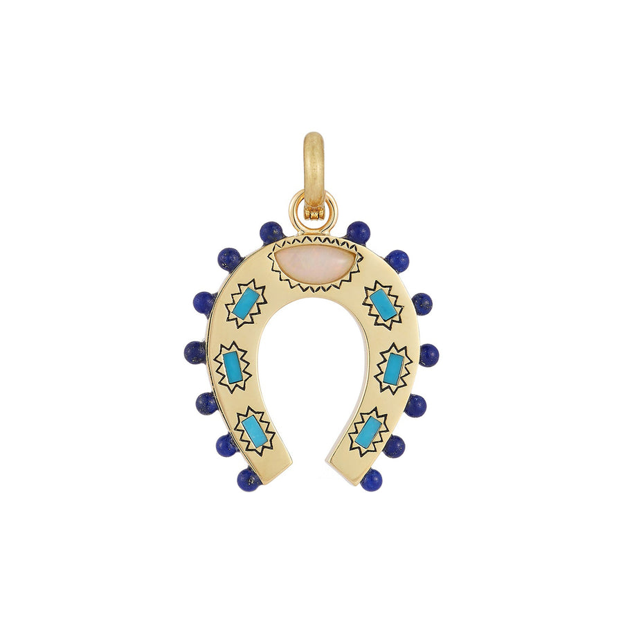 Storrow Holly Horseshoe Charm - Turquoise, Opal, and Lapis - Charms & Pendants - Broken English Jewelry