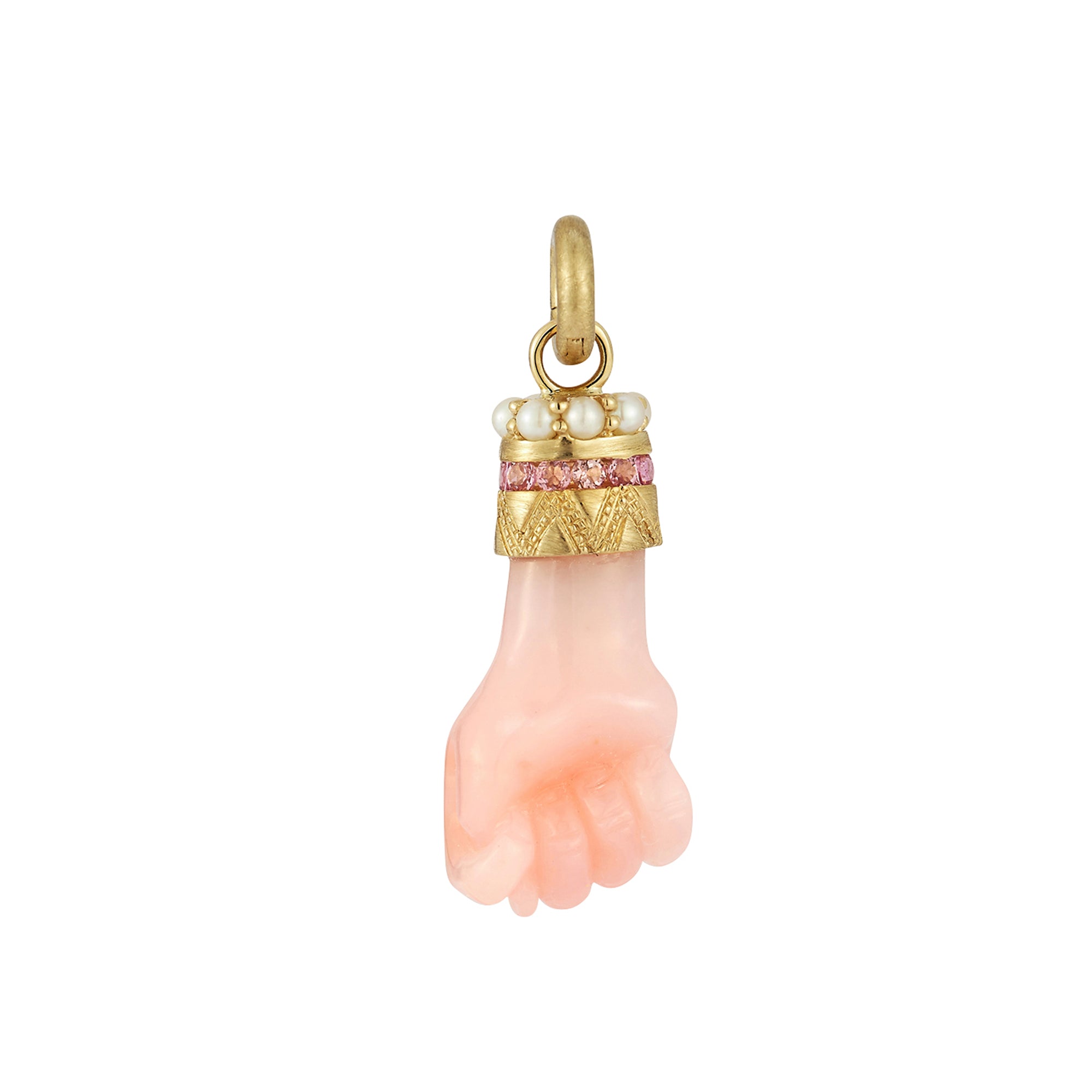 Pink Opal & Green Tourmaline Figa Flossie Charm