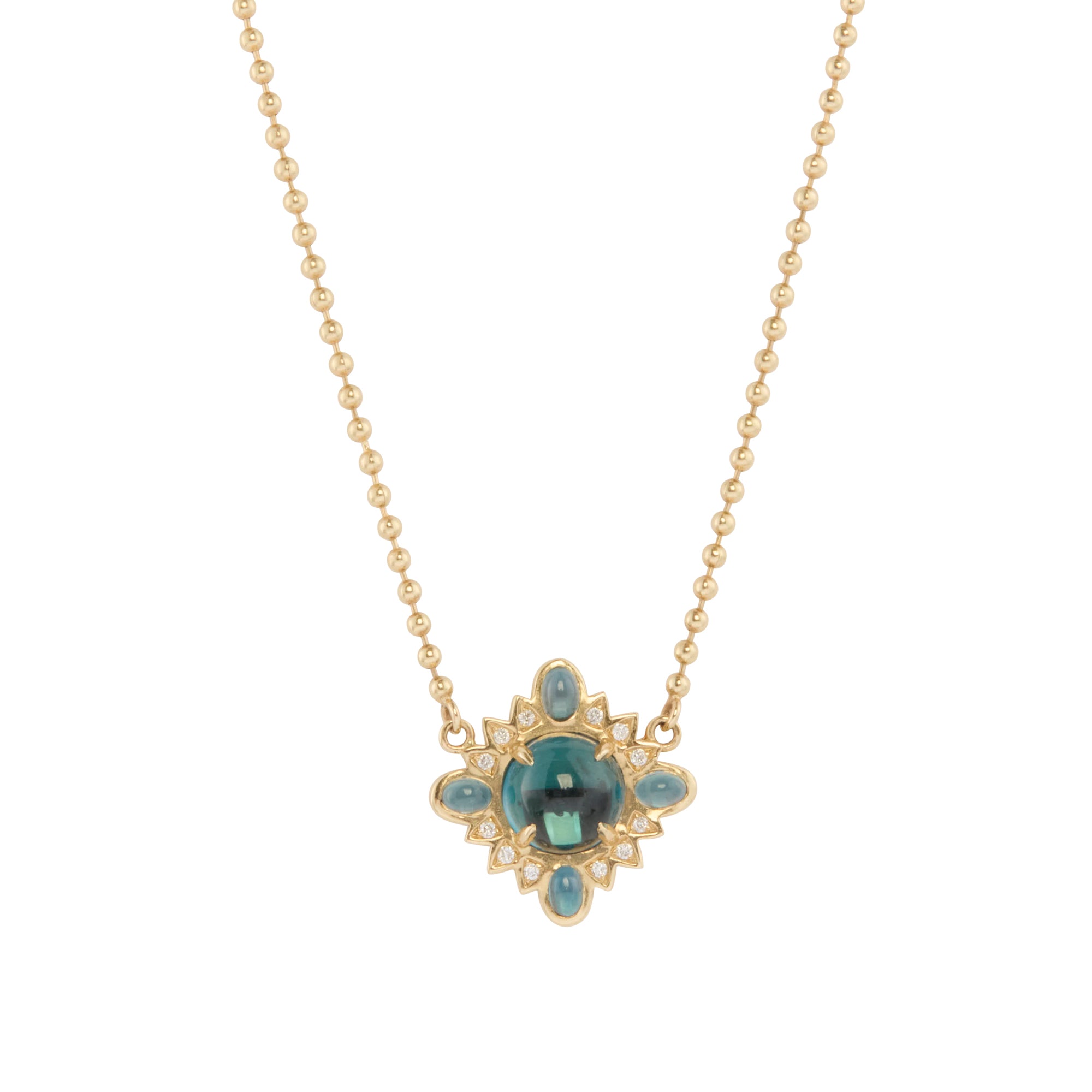 London Blue Topaz and Diamond Nora Necklace