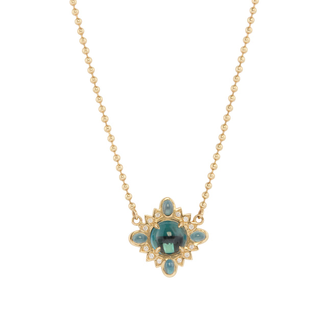 London Blue Topaz and Diamond Nora Necklace