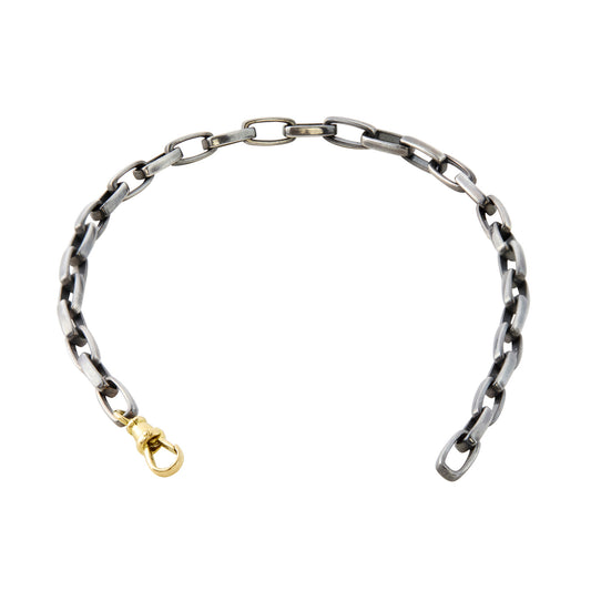 Blackened Chunky Trace Chain Extender With Yellow Gold - Main Img