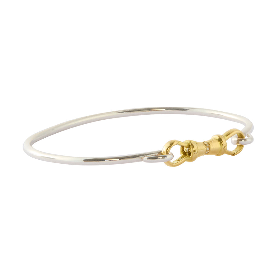 Jessie V E Double Albert Clip with Unclasped Bangle - Bracelets - Broken English Jewelry side view