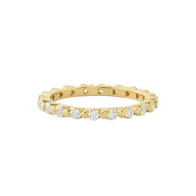 Jessie V E Hearts & Diamond Eternity Ring - Rings - Broken English Jewelry