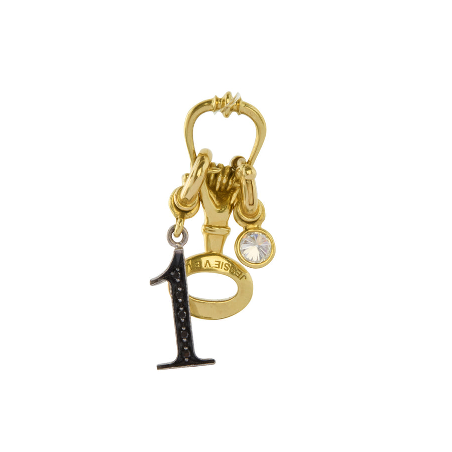 Jessie V E Bolt Ring Charm - Charms & Pendants - Broken English Jewelry with other charms