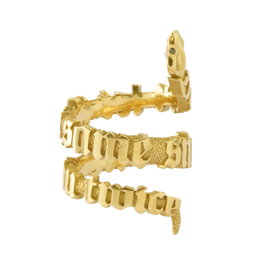 Jessie V E Don't Let The Same Snake Bite You Twice Ring - Rings - Broken English Jewelry side view