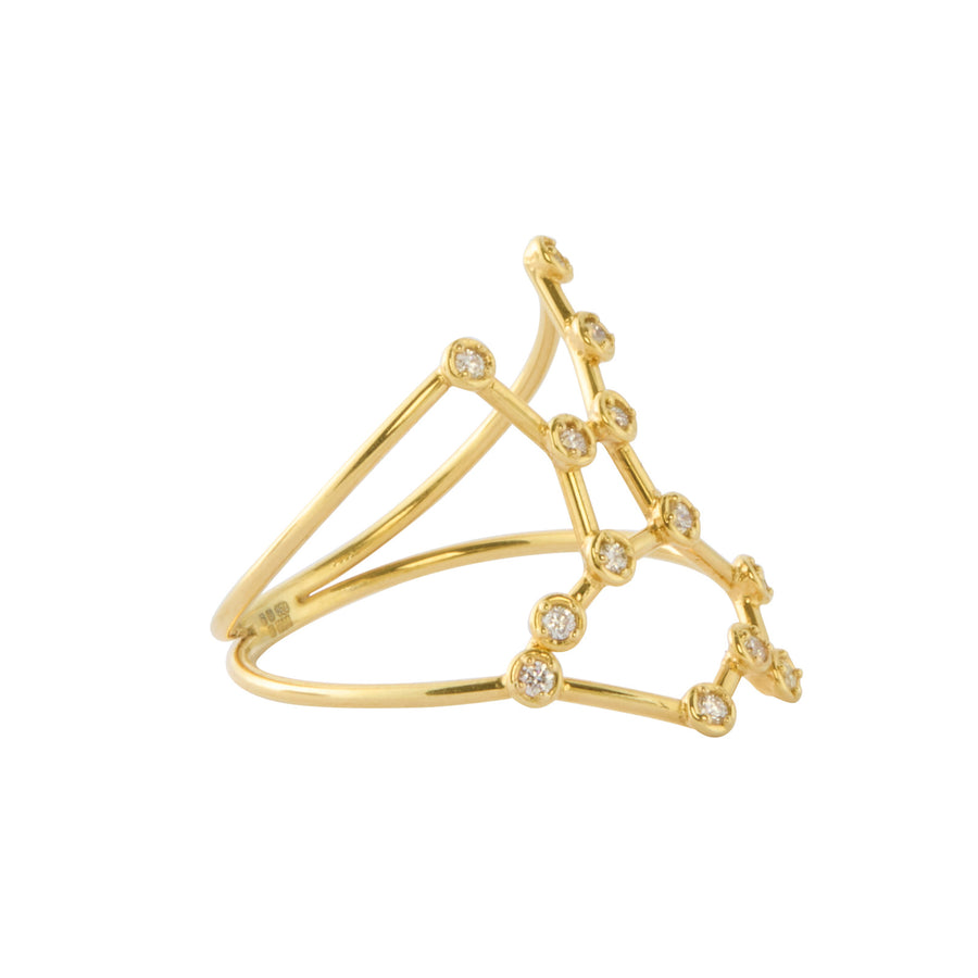 Jessie V E Virgo Constellation Ring - Yellow Gold - Rings - Broken English Jewelry side view