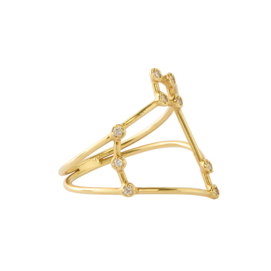 Jessie V E Sagittarius Constellation - Yellow Gold - Rings - Broken English Jewelry side view