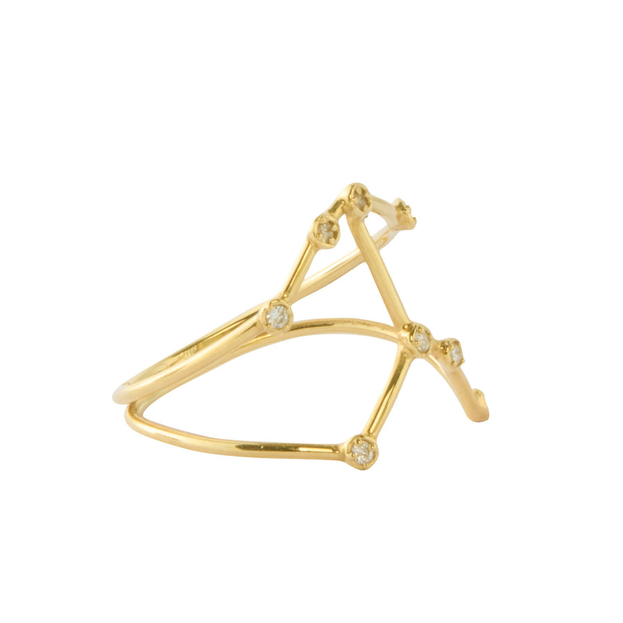 Jessie V E Cancer Constellation Ring - Yellow Gold - Rings - Broken English Jewelry side view
