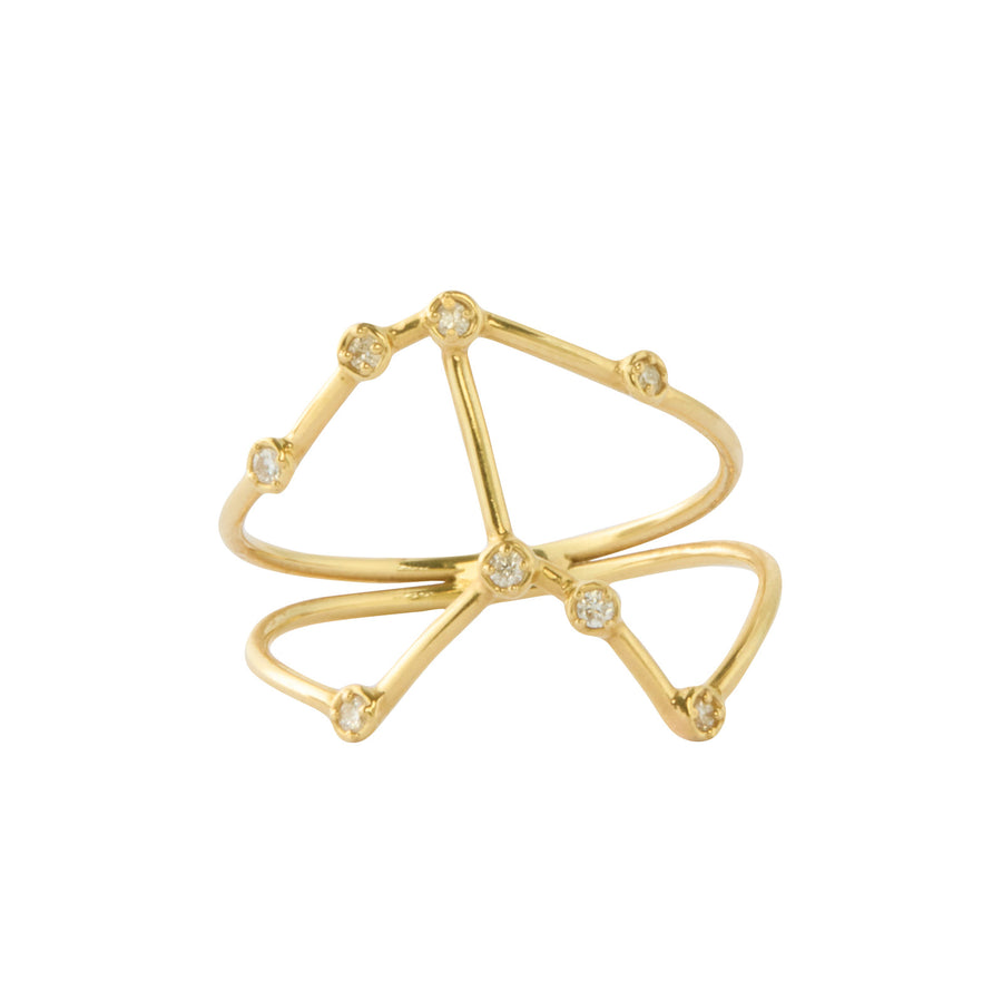 Jessie V E Cancer Constellation Ring - Yellow Gold - Rings - Broken English Jewelry