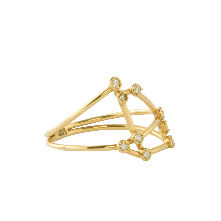 Jessie V E Aries Constellation Ring - Yellow Gold - Rings - Broken English Jewelry side view