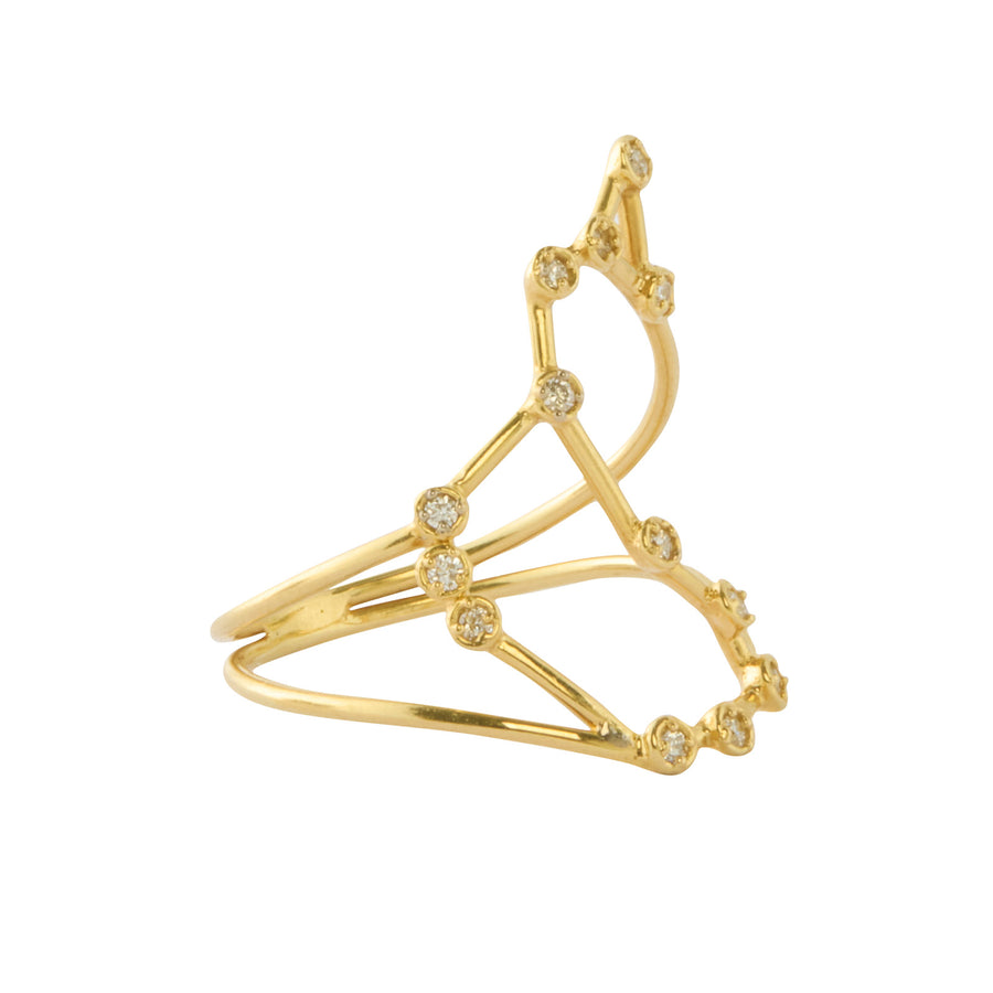 Jessie V E Scorpio Constellation - Yellow Gold - Rings - Broken English Jewelry side view