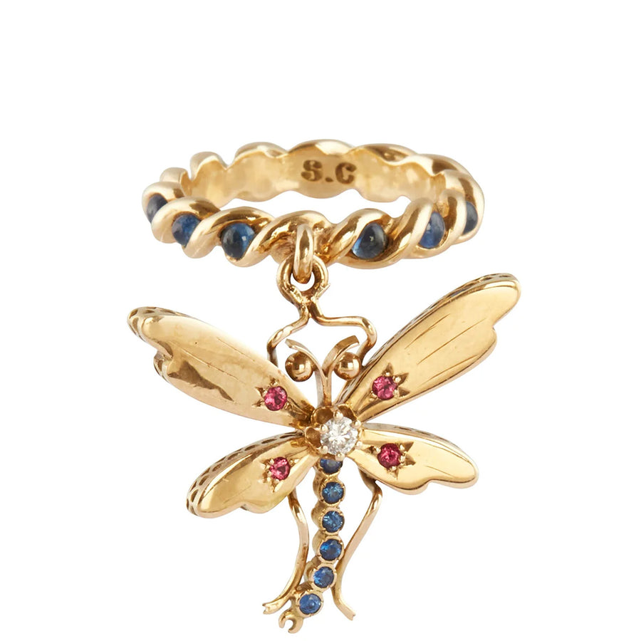 Sylvie Corbelin Jolie Demoiselle Dragonfly Ring - Rings - Broken English Jewelry front view