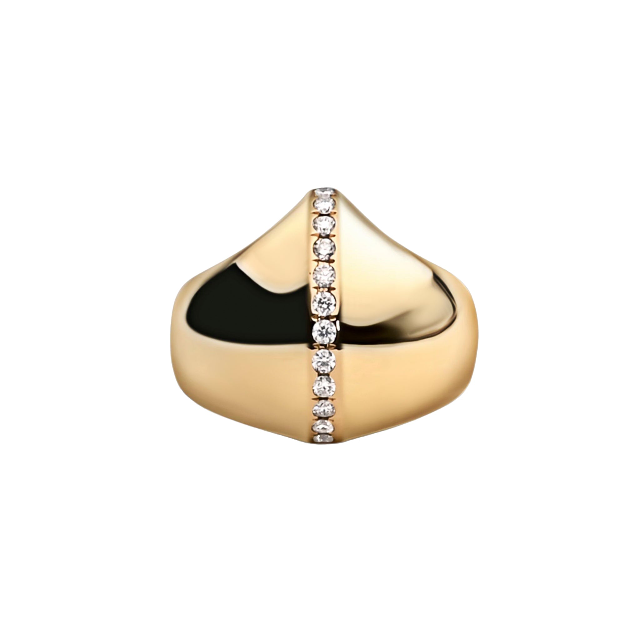 Diamond Kiss Pave Signet Ring