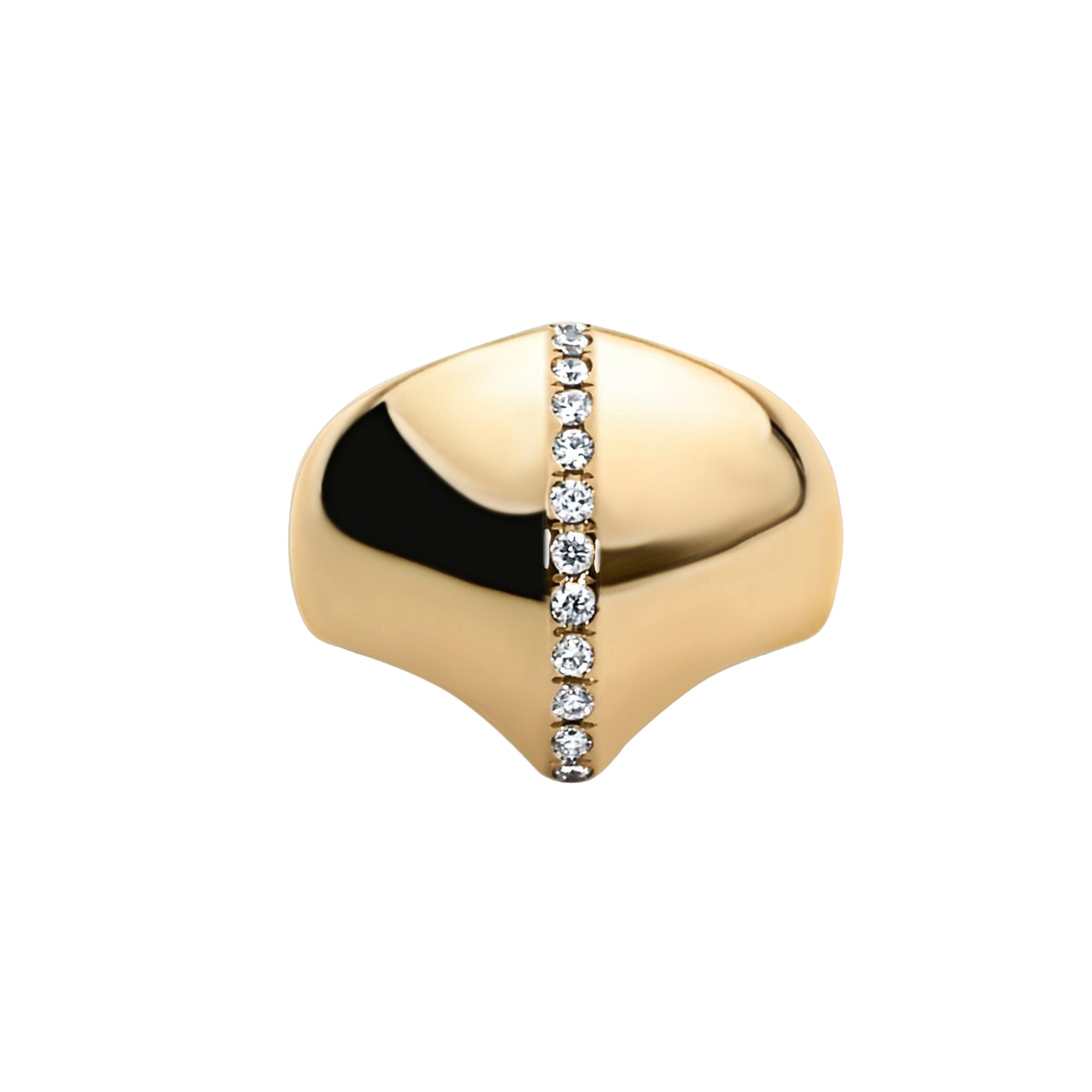 Diamond Kiss Pave Signet Ring