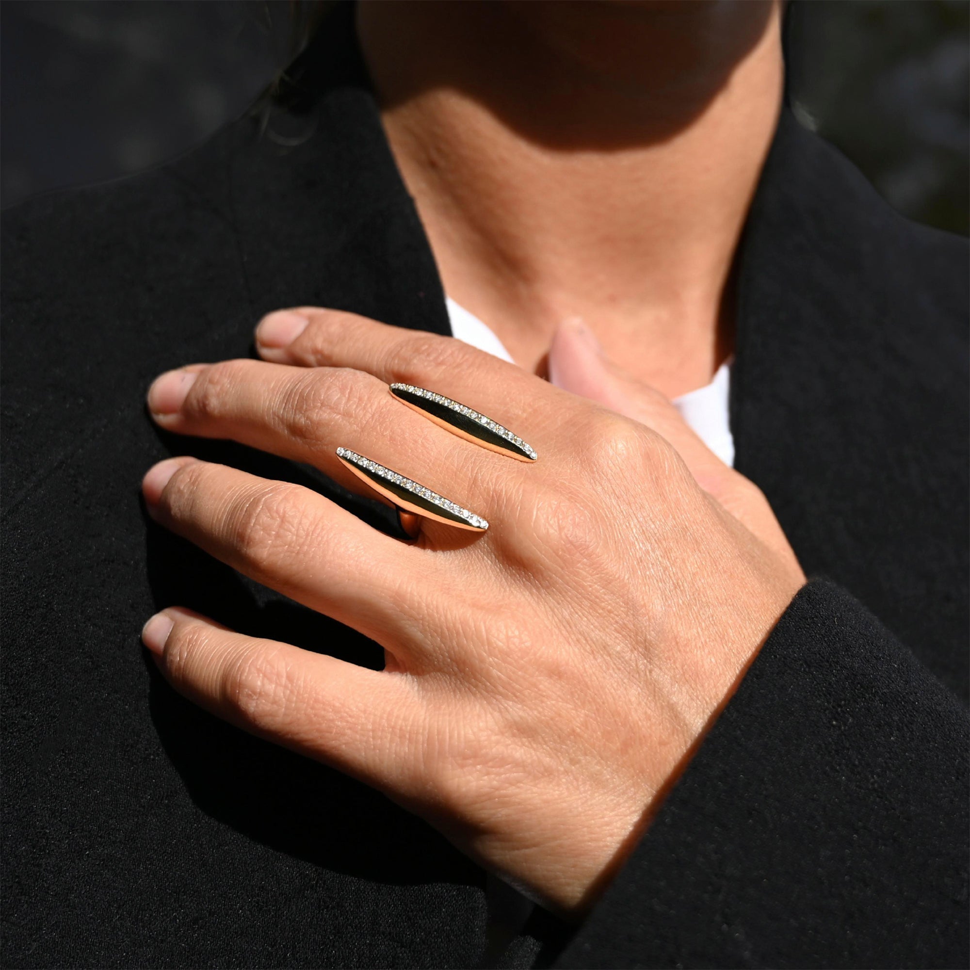 Diamond Crevice Pave Ring