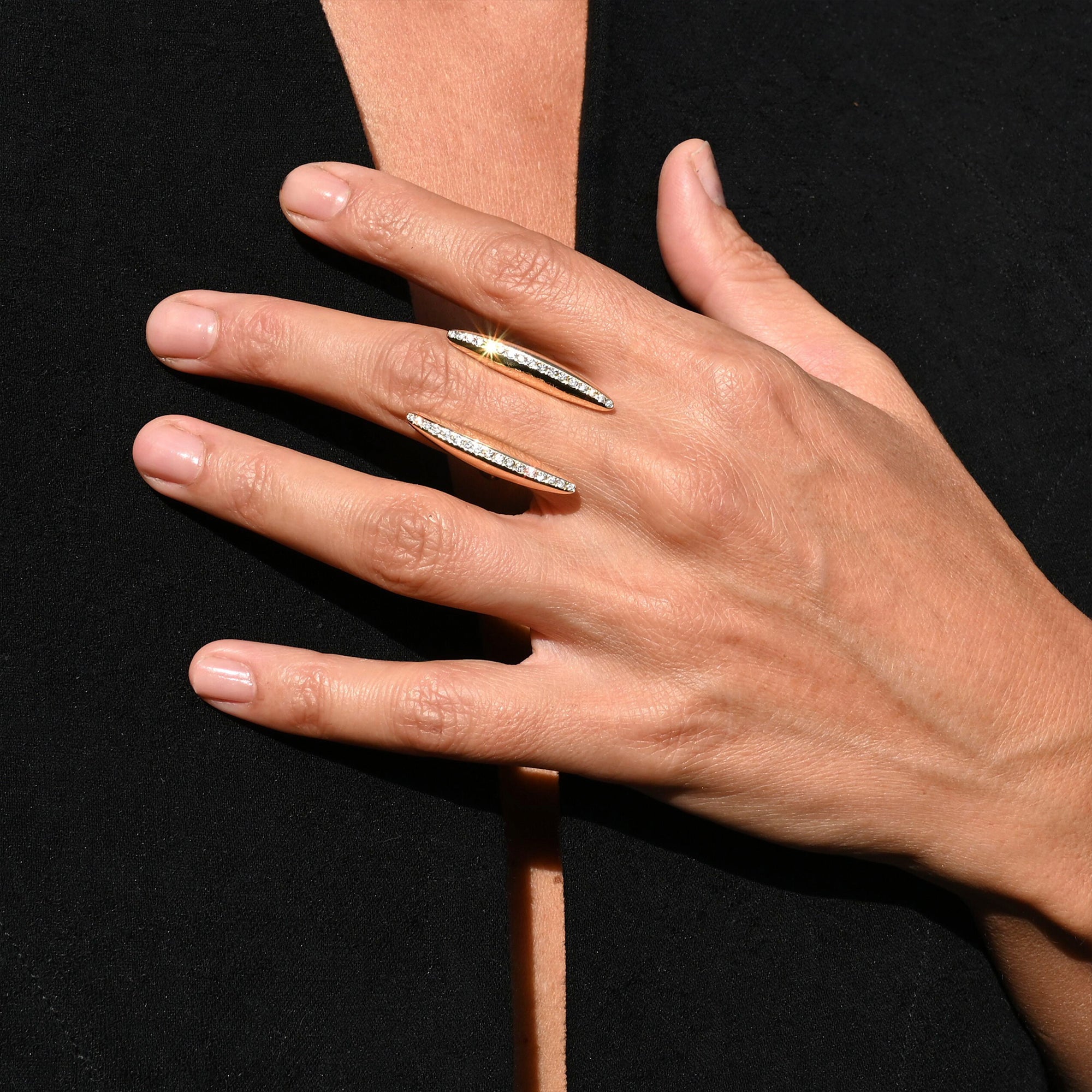 Diamond Crevice Pave Ring