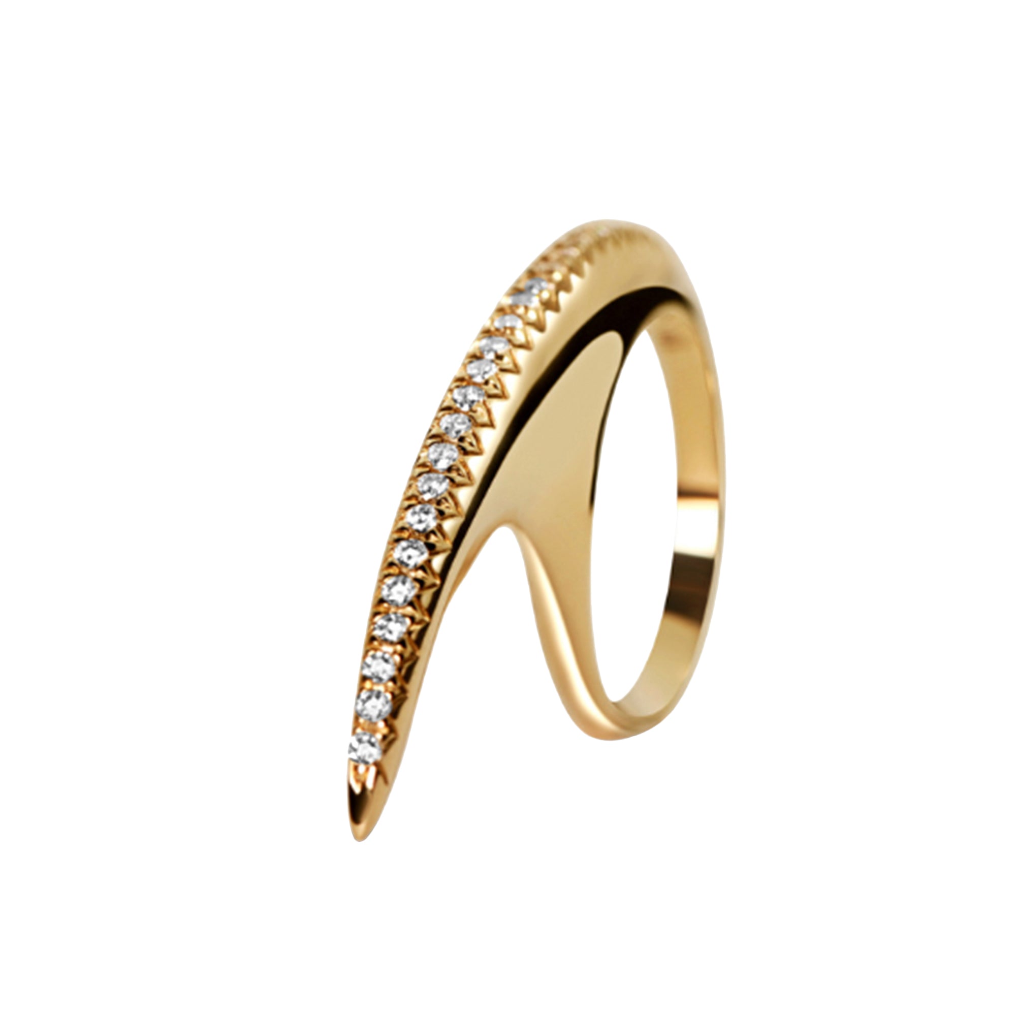 Diamond M Slice Pave Ridge Ring