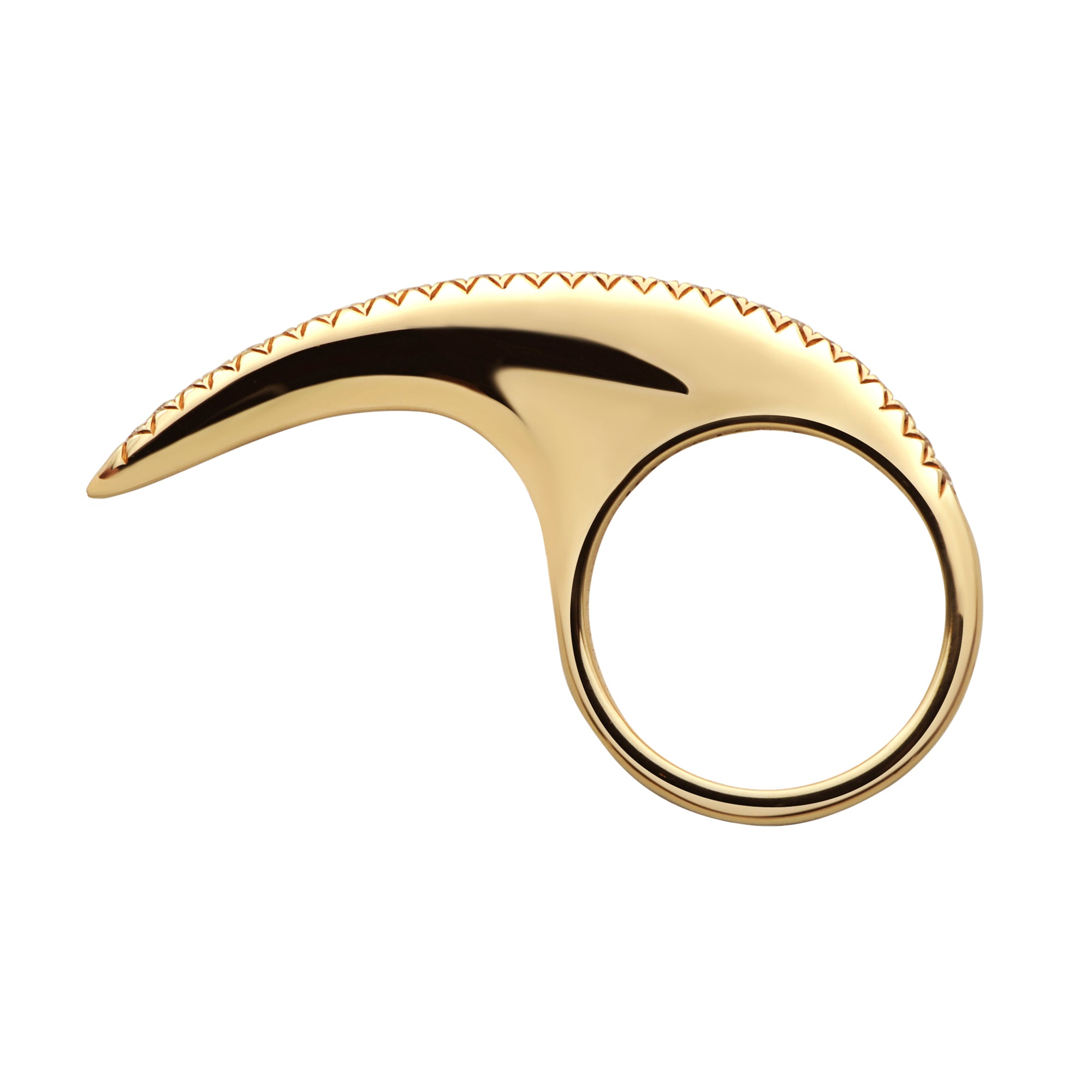 Split Ridge Ring Jovana Djuric - Diamond M Slice Pave Ridge Ring – Broken English Jewelry