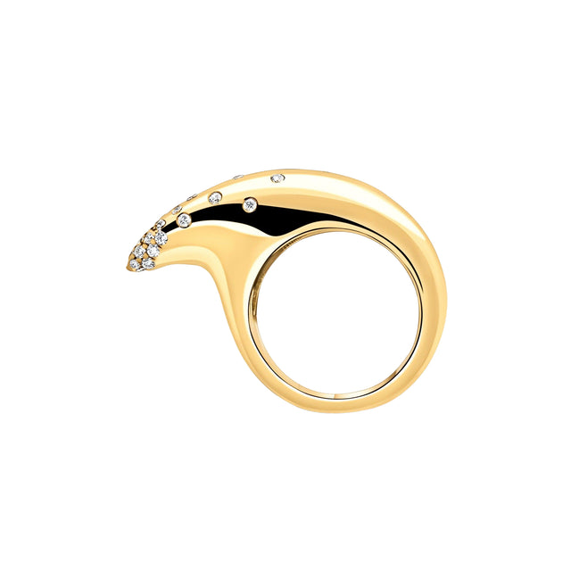Diamond M Crescent Disperse Ring