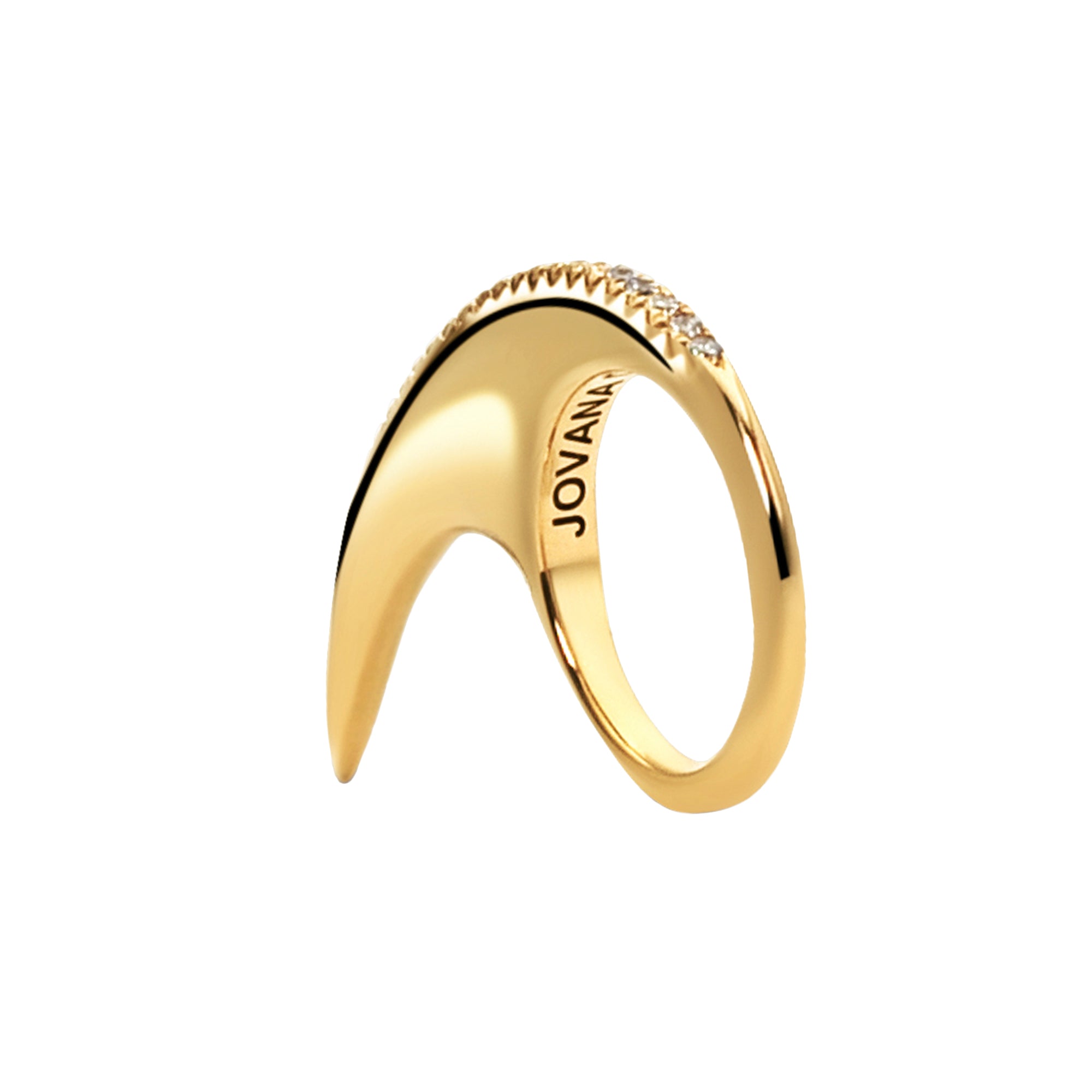 Diamond M Slice Pave Ridge Ring