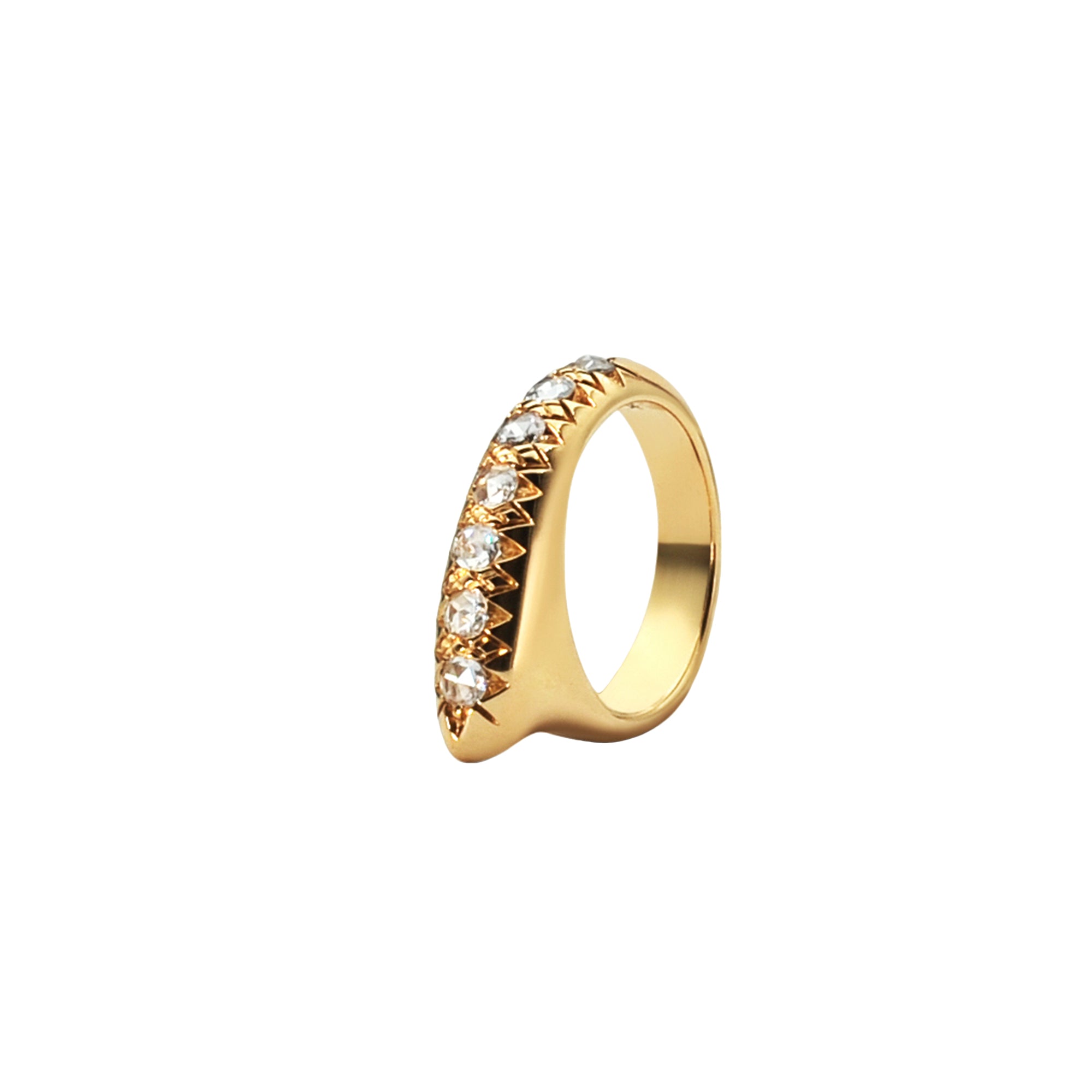 Diamond S Crescent Ring