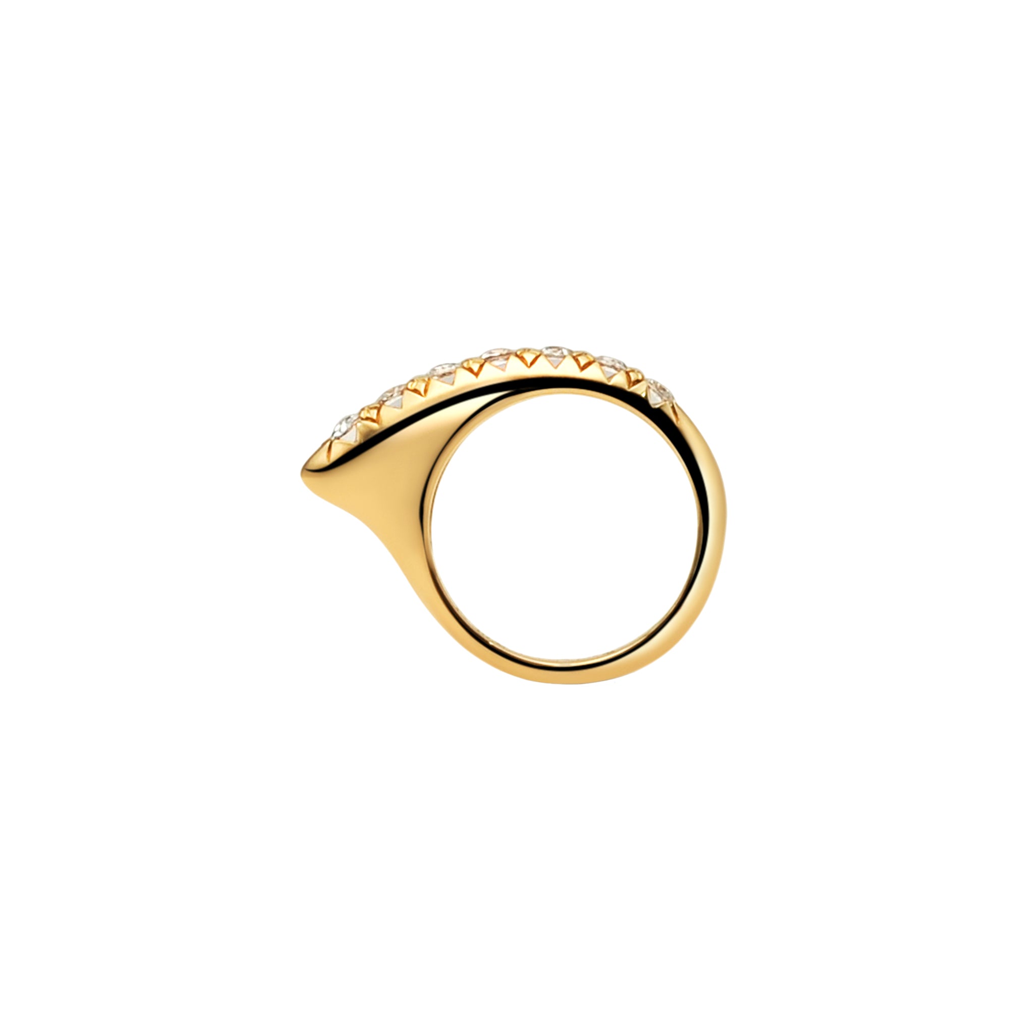Diamond S Crescent Ring