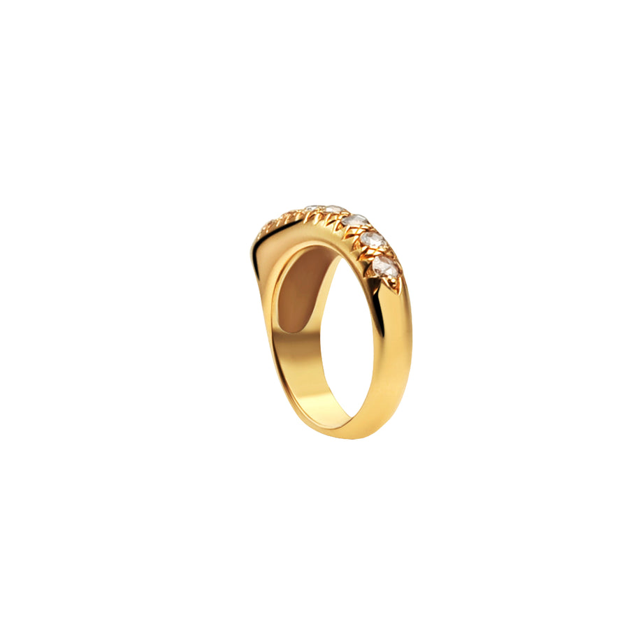 Diamond S Crescent Ring