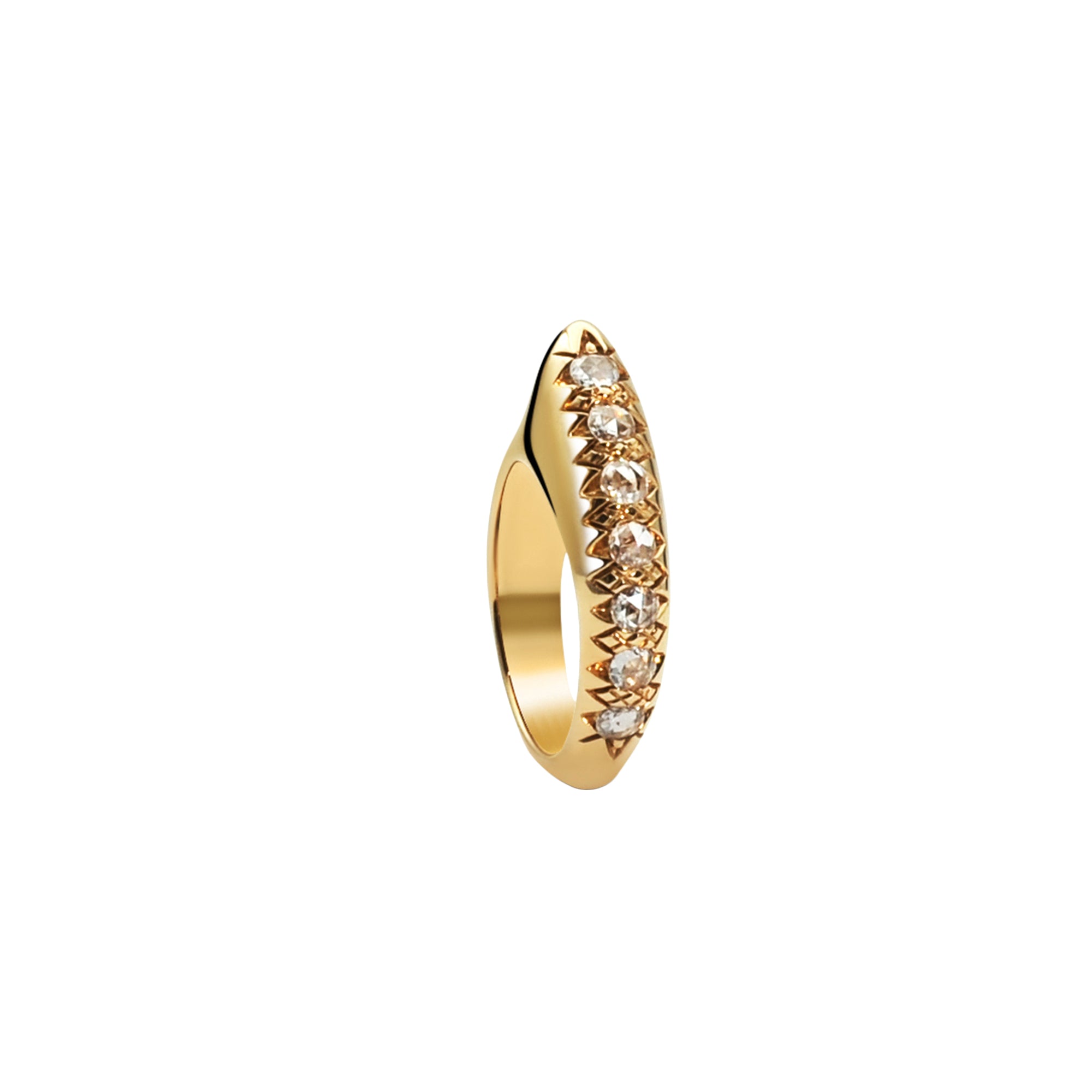 Diamond S Crescent Ring
