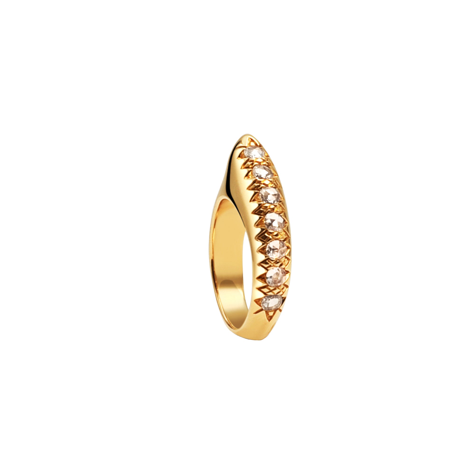 Diamond S Crescent Ring