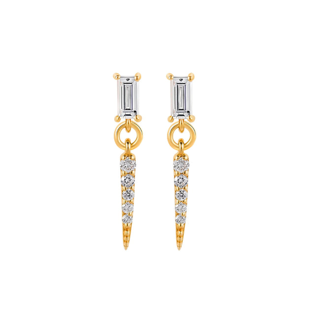 Kate Collins - Diamond Pointed Drop Earrings