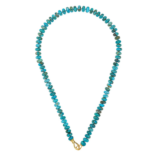 Turquoise Rondelle Bead Necklace - Main Img