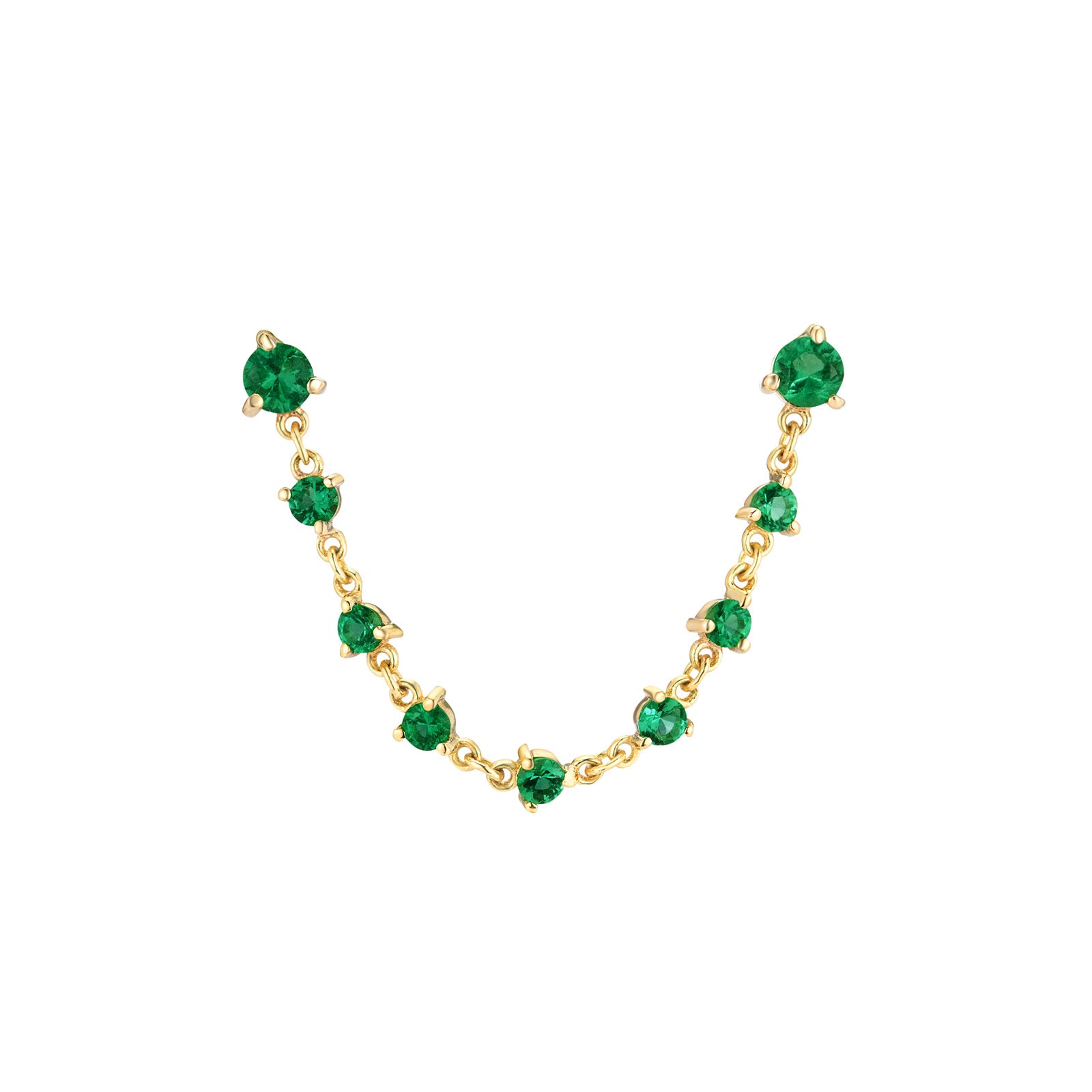 Carbon & Hyde Emerald Sparkler Double Earring - Earrings - Broken English Jewelry front view