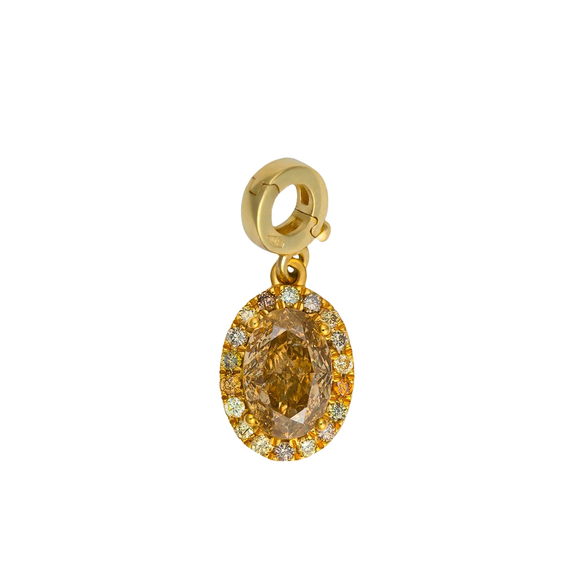 Fancy Color Diamond Oval Halo Charm