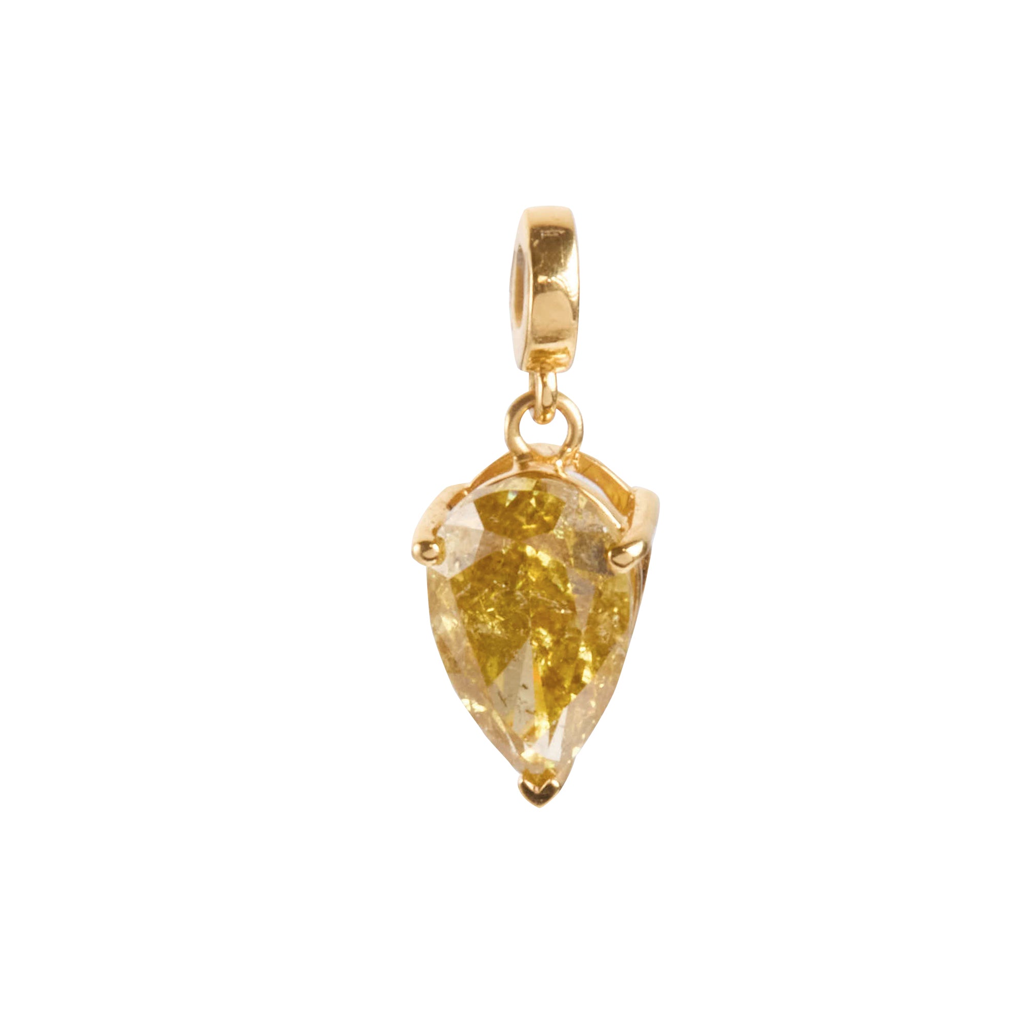 Fancy Color Pear Diamond Prong Charm