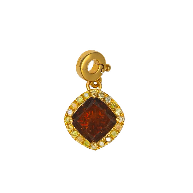 Fancy Color Cushion Diamond Halo Charm