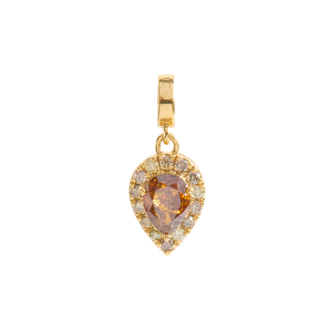 Fancy Color Pear Diamond Halo Charm