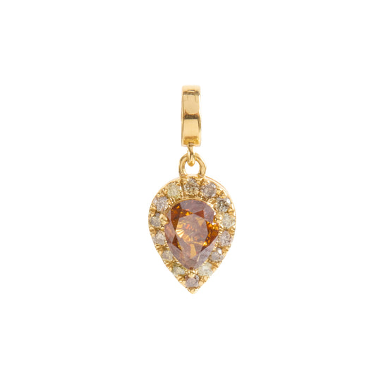 Fancy Color Pear Diamond Halo Charm - Main Img
