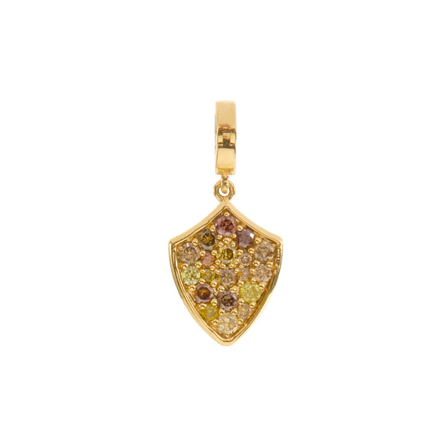 Fancy Color Diamond Pave Shield Charm